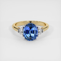 2.99 Ct. Blue Sapphire Ring, 14K White & Yellow 1