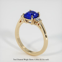 2.21 Ct. Blue Sapphire Ring, 10K Yellow Gold 2