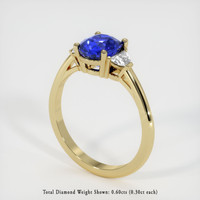 4.45 Ct. Blue Sapphire Ring, 14K Yellow Gold 2