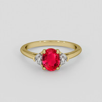 1.03 Ct. Ruby Ring, 14K Yellow Gold 1