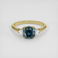 1.59 Ct. Greenish Blue Sapphire Ring, 14K Yellow Gold 1
