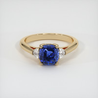 2.04 Ct. Blue Sapphire Ring, 18K Yellow Gold 1