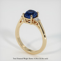2.04 Ct. Blue Sapphire Ring, 18K Yellow Gold 2