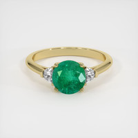 1.29 Ct. Emerald Ring, 18K Yellow Gold 1