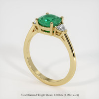 1.29 Ct. Emerald Ring, 18K Yellow Gold 2