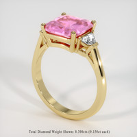 2.63 Ct. Pink Sapphire Ring, 18K Yellow Gold 2