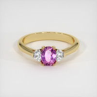 0.89 Ct. Sapphire Ring, 18K Yellow Gold 1