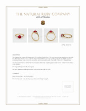 Ruby Ring 1.54 Ct., 18K Yellow Gold Appraisal