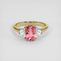 1.59 Ct. Padparadscha Sapphire Ring, 18K Yellow Gold 1