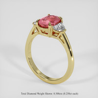 1.59 Ct. Padparadscha Sapphire Ring, 18K Yellow Gold 2