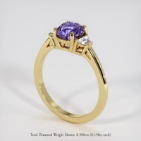 1.93 Ct. Purple Sapphire Ring, 18K Yellow Gold 2