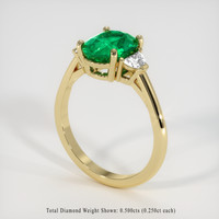 3.00 Ct. Emerald Ring, 18K Yellow Gold 2
