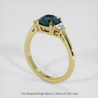 1.59 Ct. Greenish Blue Sapphire Ring, 18K Yellow Gold 2