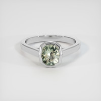 1.01 Ct. Yellowish Green Sapphire Ring, Platinum 950 1