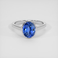 1.91 Ct. Blue Sapphire Ring, Platinum 950 1