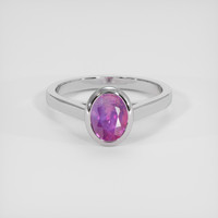 2.17 Ct. Pinkish Purple Sapphire Ring, Platinum 950 1