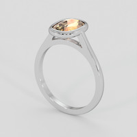 3.04 Ct. Padparadscha Sapphire Ring, Platinum 950 2