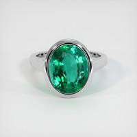 3.70 Ct. Emerald Ring, Platinum 950 1