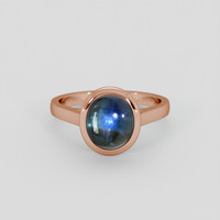 2.71 Ct. Greenish Blue Sapphire Ring, 14K Rose Gold 1