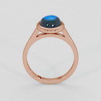 2.71 Ct. Greenish Blue Sapphire Ring, 14K Rose Gold 3