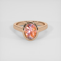 2.42 Ct. Padparadscha Sapphire Ring, 14K Rose Gold 1