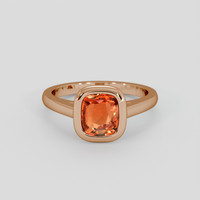 1.62 Ct. Padparadscha Sapphire Ring, 14K Rose Gold 1