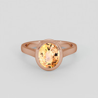 2.04 Ct. Peach Sapphire Ring, 14K Rose Gold 1