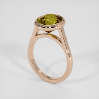 5.46 Ct. Greenish Brown Tourmaline Ring, 18K Rose Gold 2