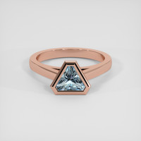 1.09 Ct. Blue Aquamarine Ring, 18K Rose Gold 1