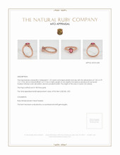 Ruby Ring 1.22 Ct. 18K Rose Gold Appraisal