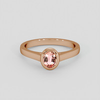 0.92 Ct. Padparadscha Sapphire Ring, 18K Rose Gold 1