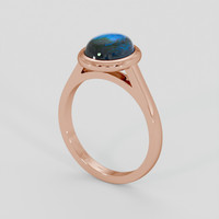 2.71 Ct. Greenish Blue Sapphire Ring, 18K Rose Gold 2