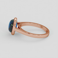 2.71 Ct. Greenish Blue Sapphire Ring, 18K Rose Gold 4