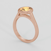 2.04 Ct. Peach Sapphire Ring, 18K Rose Gold 2