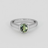 1.03 Ct. Yellowish Green Sapphire Ring, Silver 1