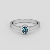 0.30 Ct. Greenish Blue Sapphire Ring, Silver 1