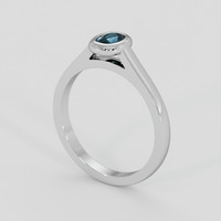 0.30 Ct. Greenish Blue Sapphire Ring, Silver 2