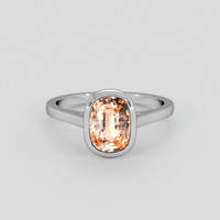3.04 Ct. Padparadscha Sapphire Ring, 10K White Gold 1