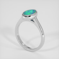 1.45 Ct. Multi Color Opal Ring, 14K White Gold 2