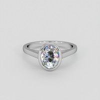 2.55 Ct. Rainbow Moonstone Ring, 14K White Gold 1