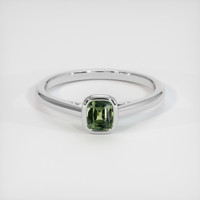 0.86 Ct. Green Sapphire Ring, 14K White Gold 1