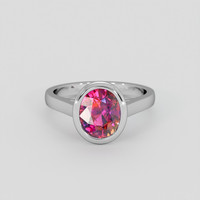 2.52 Ct. Purplish Pink Sapphire Ring, 14K White Gold 1