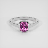 1.58 Ct. Purplish Pink Sapphire Ring, 14K White Gold 1