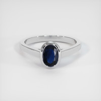 0.89 Ct. Sapphire Ring, 18K White Gold 1