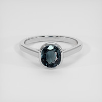 1.53 Ct. Blue Spinel Ring, 18K White Gold 1