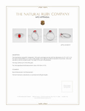 Ruby Ring 1.08 Ct., 18K White Gold Appraisal