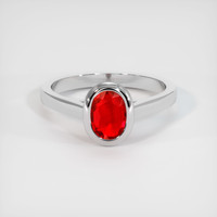 1.08 Ct. Ruby Ring, 18K White Gold 1