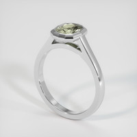 1.01 Ct. Yellowish Green Sapphire Ring, 18K White Gold 2
