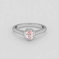 1.23 Ct. Pink Sapphire Ring, 18K White Gold 1