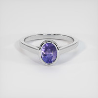 1.59 Ct. Bluish Purple Sapphire Ring, 18K White Gold 1